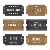 Paper tickets with numbers. Set of vector templates entry ticket