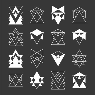 Trendy geometrik şekiller kümesi. Din, felsefe, spirituali