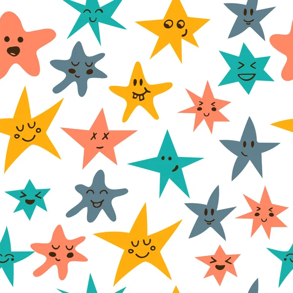 Seamless pattern with cute little stars — Stock Vector