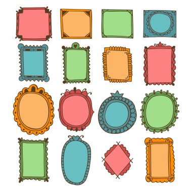 Set of hand drawn frames. Decorative elements