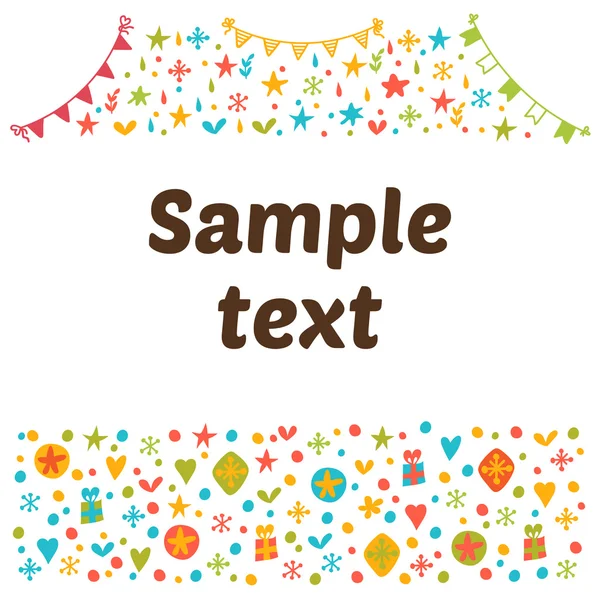 Empty blank with funny colored design elements. Cute vector back — Stock Vector