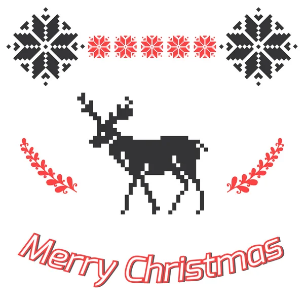 Merry Christmas greeting card. Christmas background with deer. G — Stok Vektör