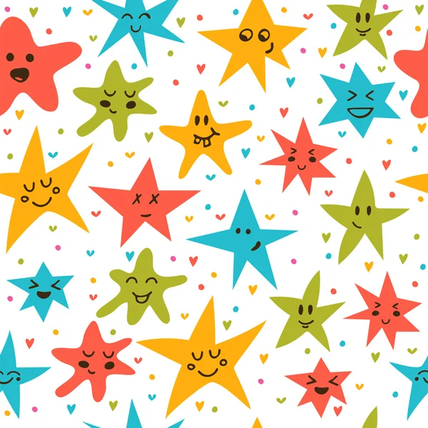 Seamless pattern with funny little stars. Stylish background wit — Stockvector