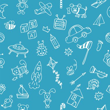 Background for cute little boys. Hand drawn children drawings se