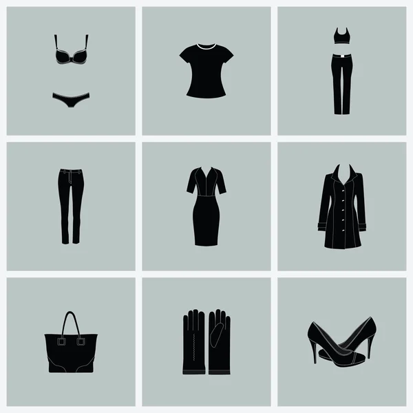 woman.vector düz simgeler üzerinde beyaz izole için moda giyim