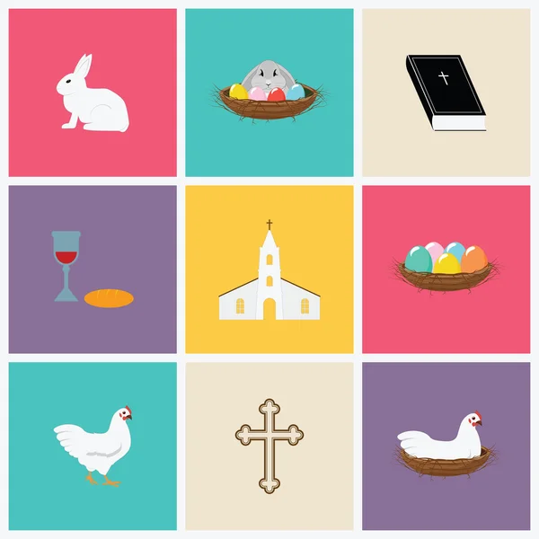 Mutlu Paskalya vektör çizim Icons Set.