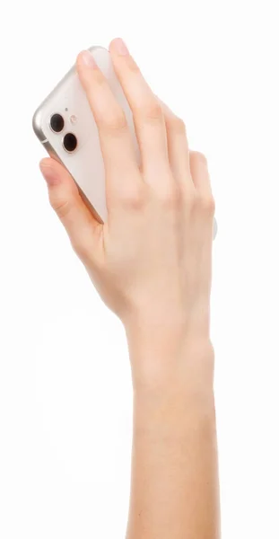 Woman Hand Holding Cell Phone 免版税图库照片