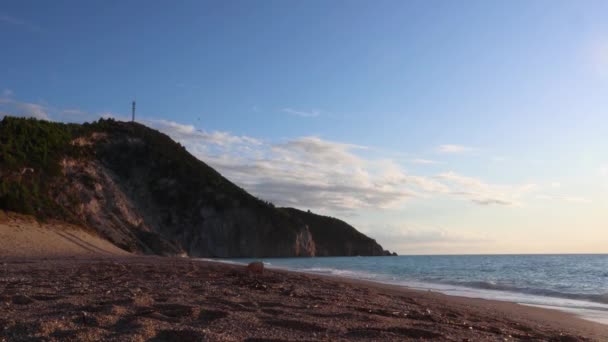 Nubes Del Atardecer Que Vuelan Paisaje Time Lapse Costa Playa — Vídeo de stock