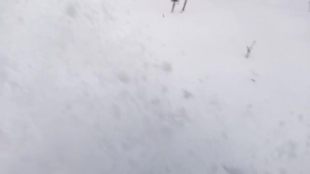 Salpicos Neve Fresca Branca Virgem Profunda Intocada Inverno Livre Neve — Vídeo de Stock