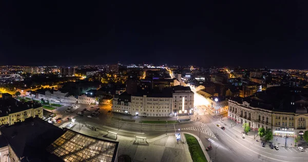 City Center Aerial Wide Panorama View Konstytutsii Square Sumska Landmarks — Stock Photo, Image