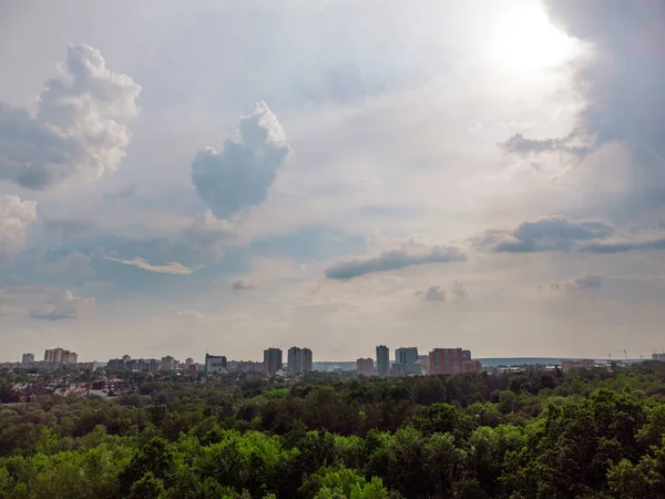 Vista Aérea Céu Verde Verão Kharkiv Centro Cidade Sarzhyn Yar — Fotografia de Stock