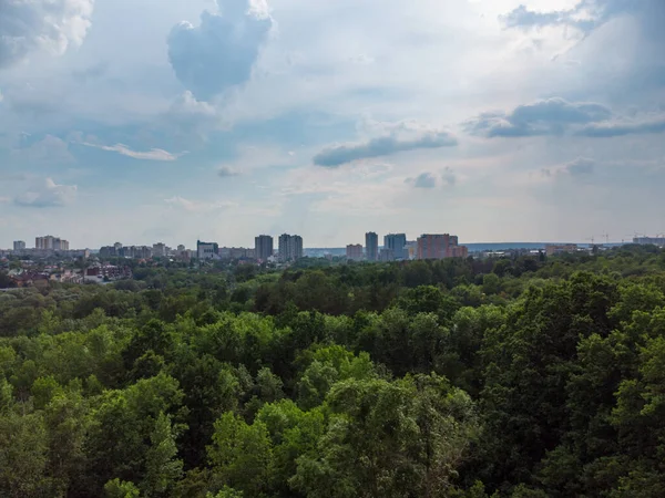 Vista Aérea Verde Verão Kharkiv Centro Cidade Sarzhyn Yar Parque — Fotografia de Stock