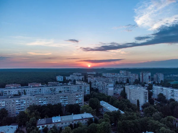 Вид Висоти Ранкового Сходу Житловий Харківський Район Павловського Району Багатоповерхові — стокове фото