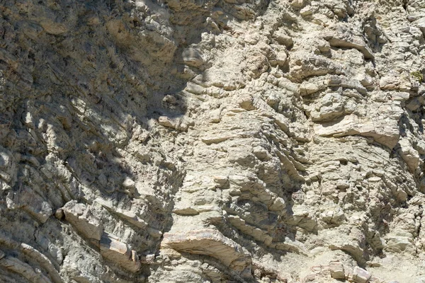 White Layered Rocks Texture Géologie Close Côte Île Lefkada Grèce — Photo