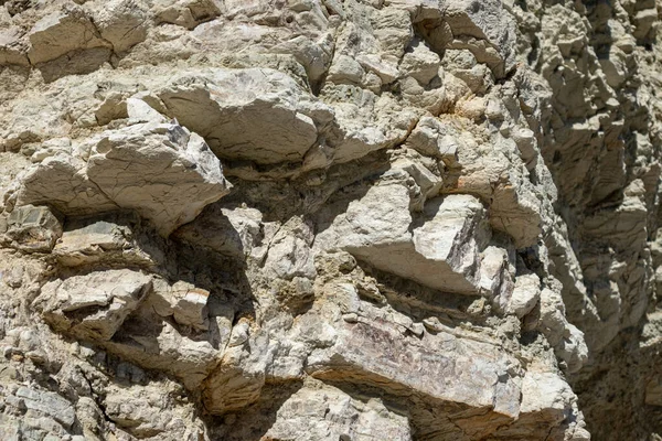 White Layered Cliff Sharp Rocks Texture Geology Close Coast Lefkada — Stock Photo, Image