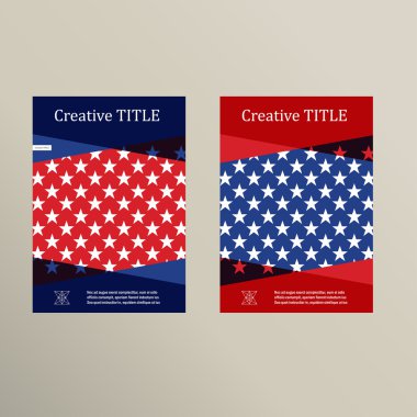 Broşür kapak şablonu. ABD bayrağı tasarım