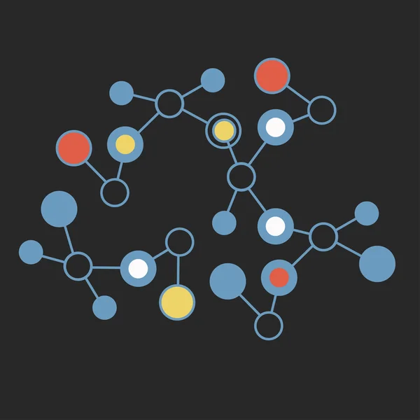 Rede geométrica abstrata, moléculas na mesma cadeia. Belo conjunto de rede molecular. Composição do vetor para projeto — Vetor de Stock