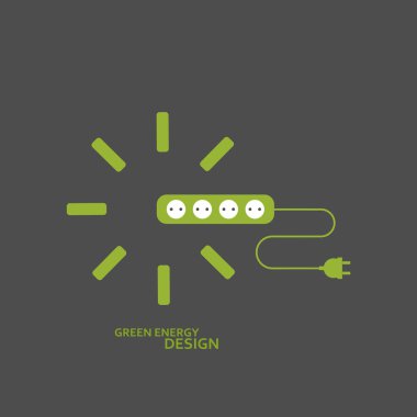 Vektör düz elektrik uzatma kablosu