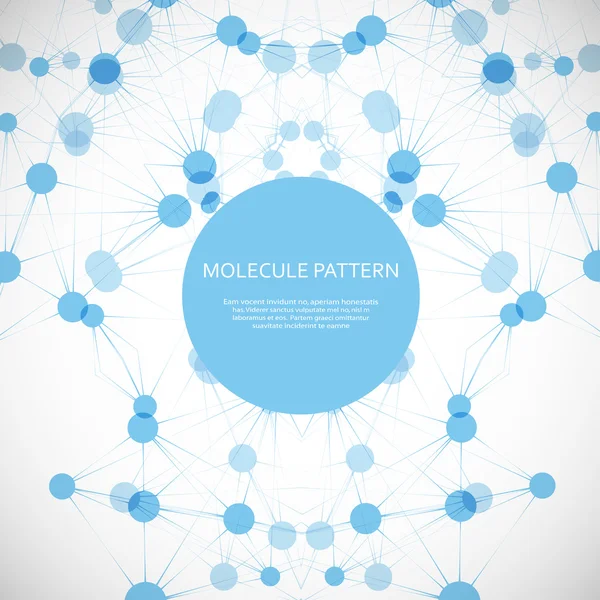 Rede geométrica abstrata, moléculas na mesma cadeia. Belo conjunto de rede molecular. Composição do vetor para projeto — Vetor de Stock