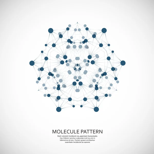 同じチェーン分子の抽象的な幾何学的な格子分子格子の美しいセットです。デザインのベクトル成分 — ストックベクタ