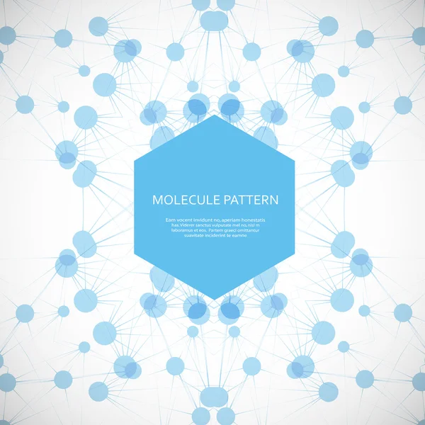 Abstract geometric lattice,  molecules on same chain. Beautiful set of molecular lattice.  Vector composition for design — Stock Vector