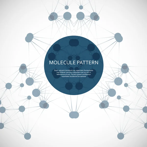 Rede geométrica abstrata, moléculas na mesma cadeia. Belo conjunto de rede molecular. Composição do vetor para projeto — Vetor de Stock