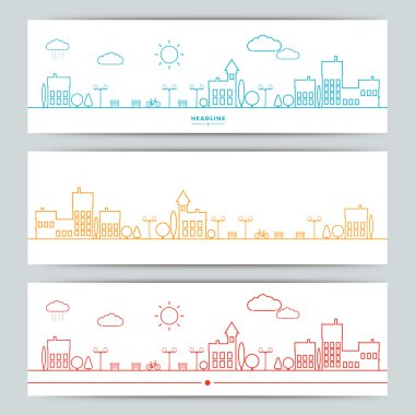 Afiş kontur kentsel peyzaj ile ayarla