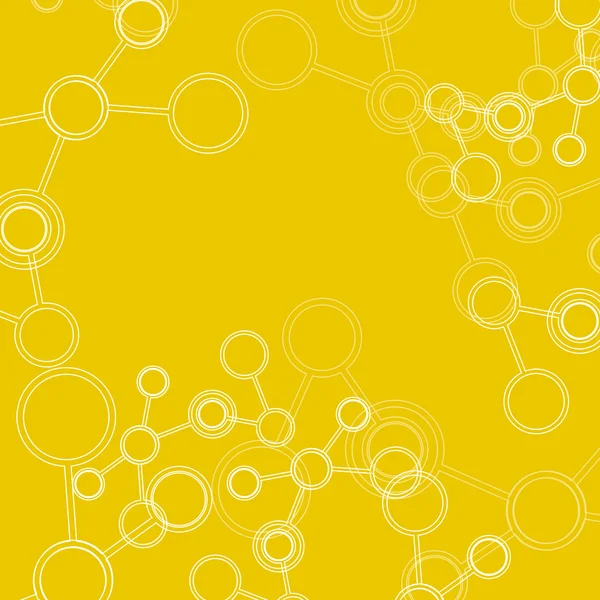 Abstract connection structure. Vector science background. Molecule on yellow background — Stock Vector