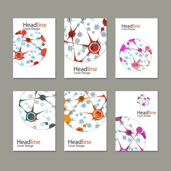 Fond vectoriel scientifique. Modèles vectoriels modernes pour brochure, dépliant, magazine de couverture ou rapport en format A4 — Image vectorielle