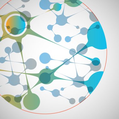Vektör biyoteknoloji çizim. Bilim tasarım molekül, formül, Dna