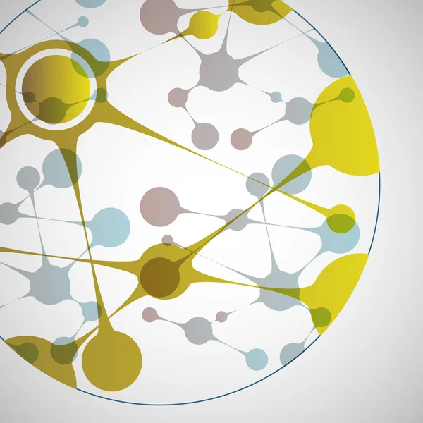 Illustrazione della biotecnologia vettoriale. Molecola di progettazione scientifica, formula, DNA — Vettoriale Stock