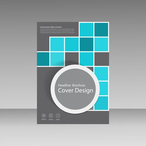 Diseño de diseño de cubierta de libro, plantillas de folleto abstracto con cuadrado — Vector de stock