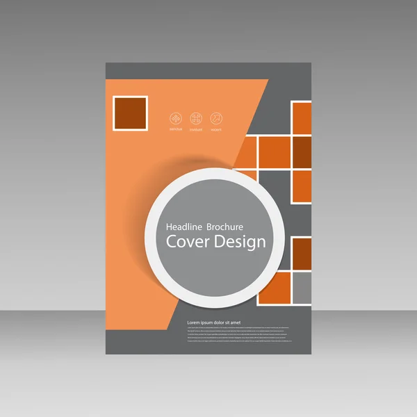 Progettazione layout copertina libro, Modelli astratti volantino con quadrato — Vettoriale Stock