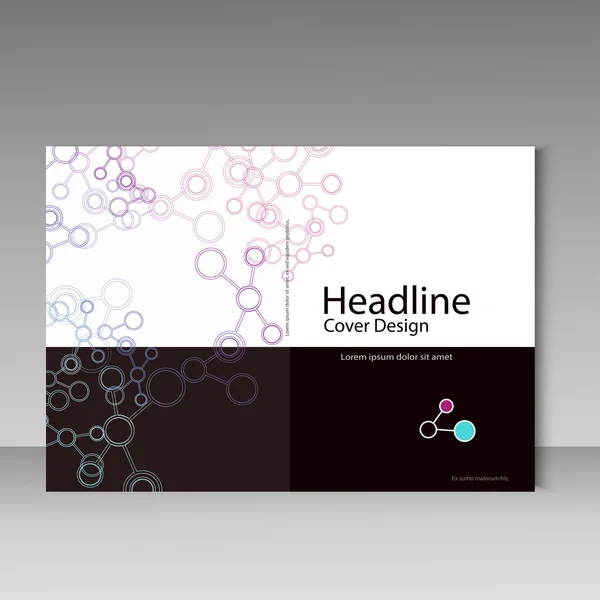 Brochure couverture avec motifs abstraits de connexion — Image vectorielle
