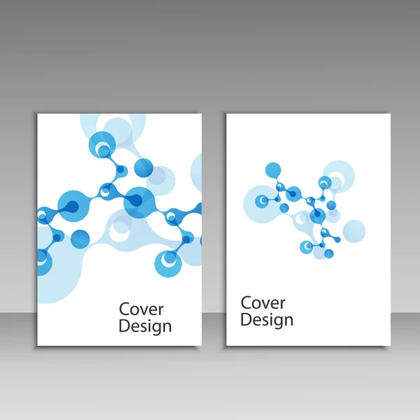 Abstracte moleculen brochure ontwerp. Vector cover sjabloon — Stockvector