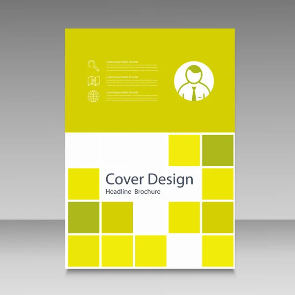 Design astratto del modello di brochure con quadrati — Vettoriale Stock