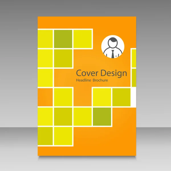 Abstraktní návrh šablony brožura s čtverečky — Stockový vektor
