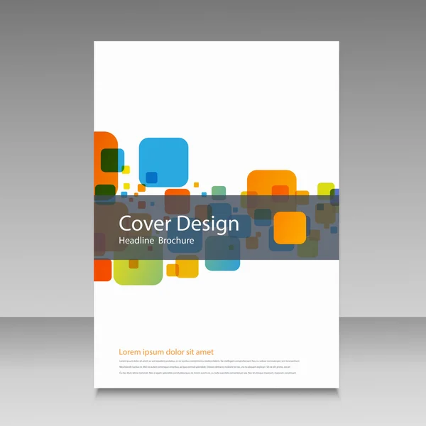 Design astratto del modello di brochure con quadrati — Vettoriale Stock