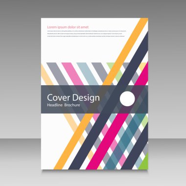 Düz çizgiler vektör broşür şablonu soyut