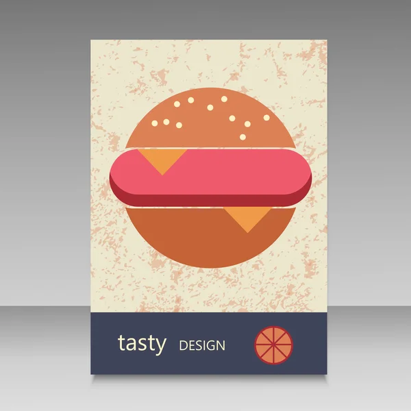 バーガー メニューのパンフレットのデザイン — ストックベクタ