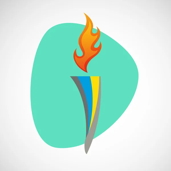 Burning antorcha vector icono — Vector de stock