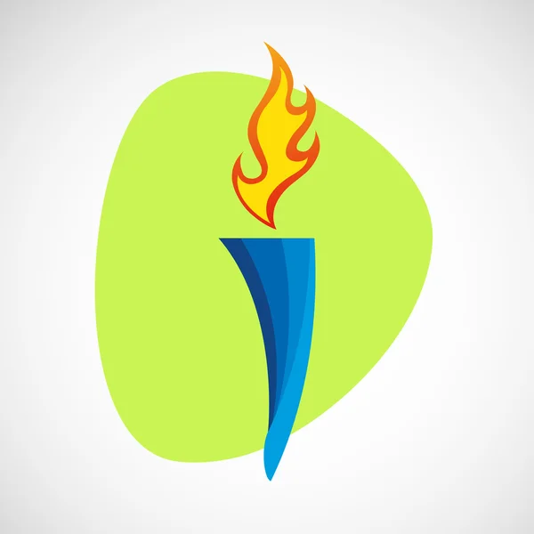 Burning antorcha vector icono — Vector de stock