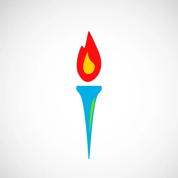 Burning torch vector icon — Stock Vector