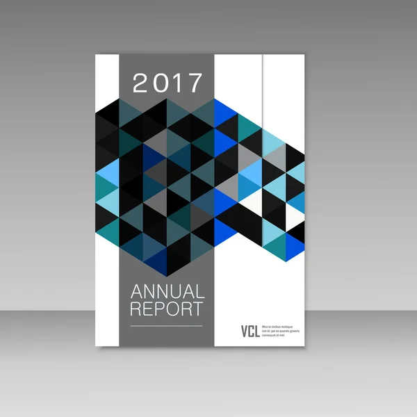 Diseño del informe anual con fondo de triángulos abstractos — Vector de stock