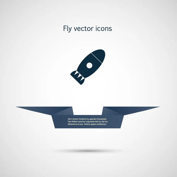 Icono bomba plana y cinta para su texto — Vector de stock