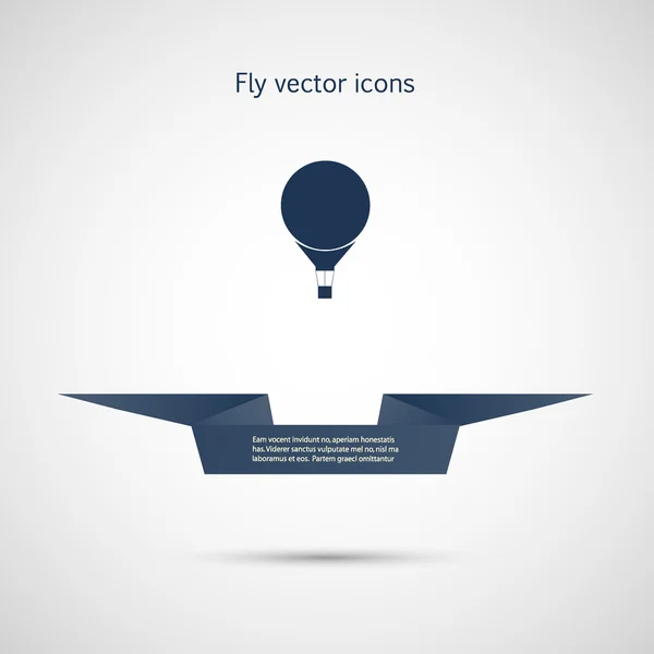 Pictogram plat ballonvaren en lint voor uw tekst — Stockvector