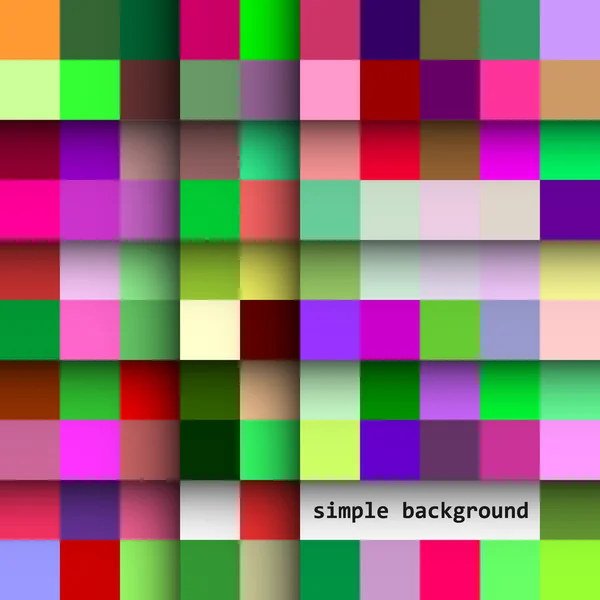 Eenvoudige achtergrond van gekleurde vierkantjes en schaduwen — Stockvector