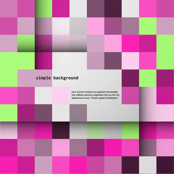 色付きの正方形と影のシンプル背景 — ストックベクタ