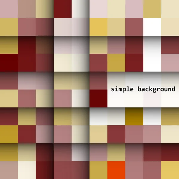 Eenvoudige achtergrond van gekleurde vierkantjes en schaduwen — Stockvector