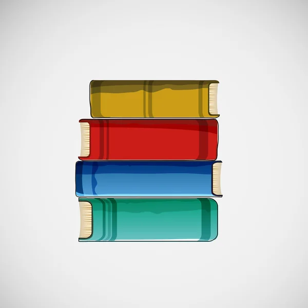 Set of different books stacked. Vector design — Stock Vector
